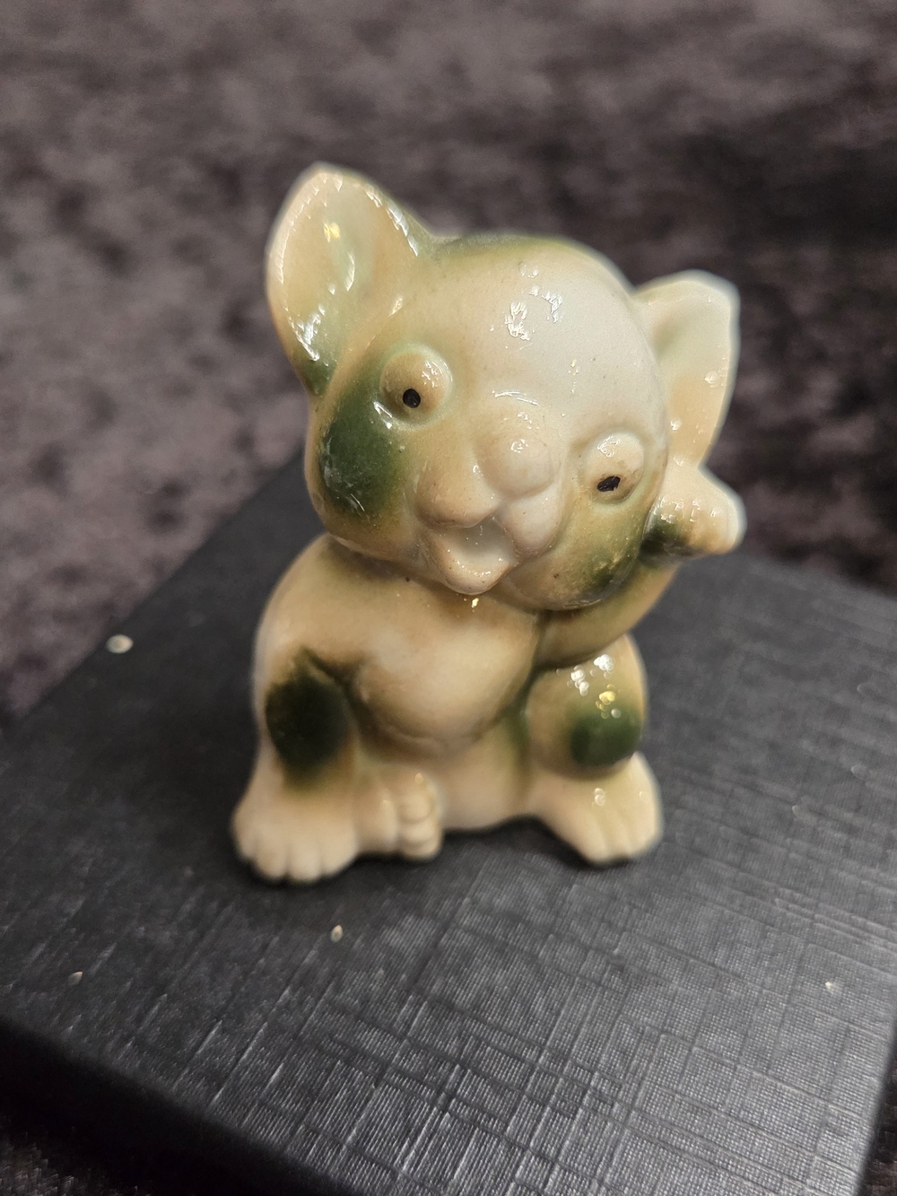 Vintage 1950s Porcelain Cat Miniature Figurine Bone China, Japan